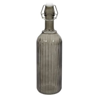 Bouteille à clapet 1L en verre teinté gris