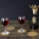 Set de 4 dessous de verre ronds en plastique effet doré (Ø10 cm)
