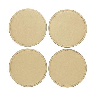 Set de 4 dessous de verre ronds en plastique effet doré (Ø10 cm)