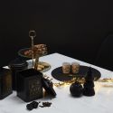 Set de 4 cuillères à café dorées en acier inoxydable style feuilles