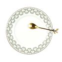 Set de 4 cuillères à café dorées en acier inoxydable style feuilles