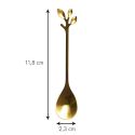 Set de 4 cuillères à café dorées en acier inoxydable style feuilles