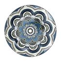 Set de 6 assiettes plates en porcelaine bleu mandala (Ø26cm)