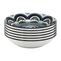 Set de 6 assiettes creuses en porcelaine bleu mandala (Ø20cm)