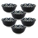 Set de 6 bols en porcelaine bleu mandala (Ø15cm)