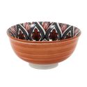 Set de 6 bols en porcelaine orange mandala (Ø12cm)