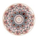 Set de 6 assiettes plates en porcelaine orange mandala (Ø26cm)