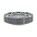 Set de 6 assiettes à dessert en porcelaine bleu mandala (Ø19cm)