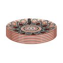 Set de 6 assiettes à dessert en porcelaine orange mandala (Ø19cm)