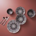 Set de 6 assiettes à dessert en porcelaine orange mandala (Ø19cm)