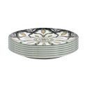 Set de 6 assiettes à dessert en porcelaine vert mandala (Ø19cm)