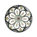 Set de 6 assiettes à dessert en porcelaine vert mandala (Ø19cm)