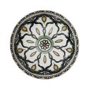 Set de 6 assiettes creuses en porcelaine vert mandala (Ø20cm)