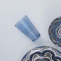 Set de 6 verres 34cl en verre martelé bleu fumé
