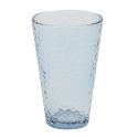 Set de 6 verres 34cl en verre martelé bleu fumé