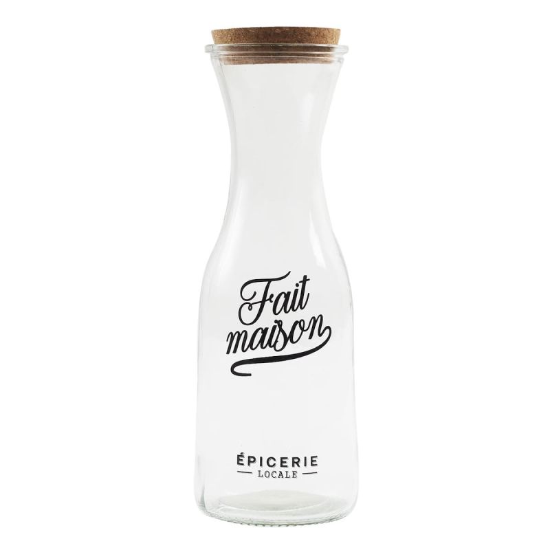 Carafe bistrot 1L en verre avec couvercle en liège Carafe bistrot 1L en verre avec couvercle en liège