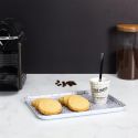 Plateau de service en plastique noir & blanc inscription "fait maison" (26x20cm)