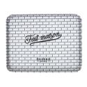 Plateau de service en plastique noir & blanc inscription "fait maison" (26x20cm)