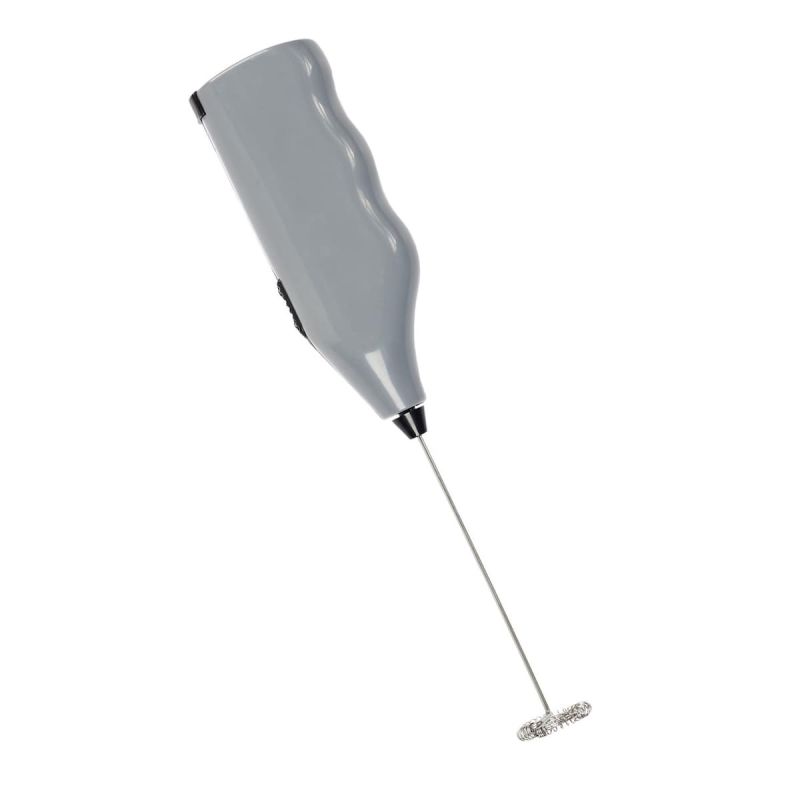 Mousseur à lait en inox avec manche en plastique gris Mousseur à lait en inox avec manche en plastique gris