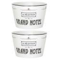 Set de 2 bols en céramique blanc et noir avec message "Grand Hotel" (Ø14 cm)