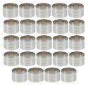 Set de 24 ronds de serviette en métal argenté