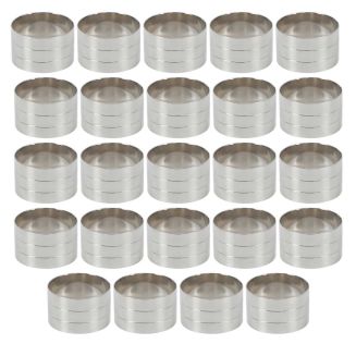 Set de 24 ronds de serviette en métal argenté