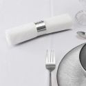 Set de 24 ronds de serviette en métal argenté