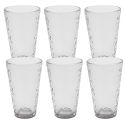 Set de 6 verres 34cl en verre martelé gris fumé