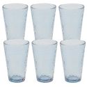 Set de 6 verres 34cl en verre martelé bleu fumé