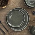 Set de 6 assiettes plates en céramique au grés du temps vert (Ø27cm) - MAKA