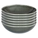 Set de 6 assiettes creuses en céramique au grés du temps vert (Ø18,7cm) - MAKA