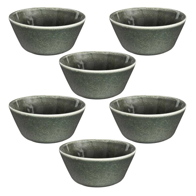 Set de 6 bols en céramique au grés du temps vert (Ø15cm) - MAKA Set de 6 bols en céramique au grés du temps vert (Ø15cm) - MAKA