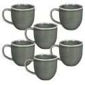 Set de 6 mugs en céramique au grés du temps vert (30cl) - MAKA