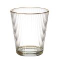 Set de 2 verres 30cl en verre avec stries et liseré doré