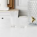 Set de 6 verres 40cl en verre avec stries et liseré doré