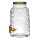 Fontaine à boisson en verre 6L motif diamant avec robinet