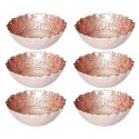 Set de 6 bols en verre motif ethnique teinte cuivre (Ø15 cm)
