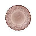 Set de 6 assiettes à dessert en verre motif ethnique teinte cuivre (Ø21 cm)