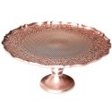 Plateau de Présentation en verre motif ethnique teinte cuivre (Ø32 cm)