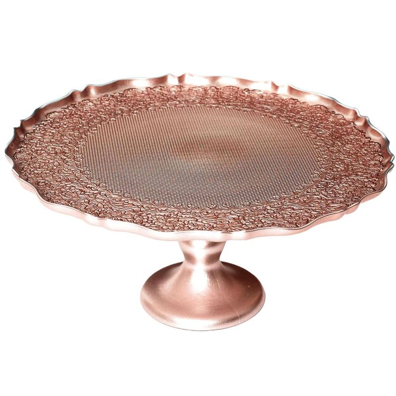Plateau de Présentation en verre motif ethnique teinte cuivre (Ø32 cm) Plateau de Présentation en verre motif ethnique teinte cuivre (Ø32 cm)