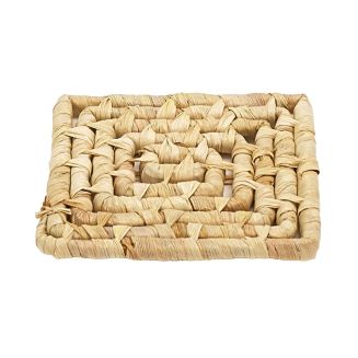 Dessous de plat carré en maïs naturel tressé de 15 cm