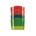 Set de 4 reposes sachets de thé suspendus en plastique coloré (vert, bleu, orange, rouge)