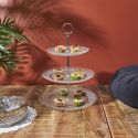 Plateau décoratif en verre à 3 niveaux (Ø25, 20 et 15 cm)