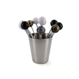 Set de 12 piques à bigorneaux inox avec support circulaire