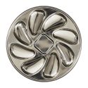 Set de 6 assiettes à huîtres en acier inoxydable argenté (8 huitres)