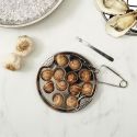 Set de 2 assiettes à escargots en acier inoxydable argenté (12 escargots)