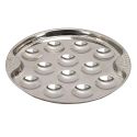 Set de 2 assiettes à escargots en acier inoxydable argenté (12 escargots)