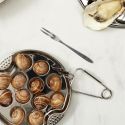 Set de 4 fourchettes à escargots en acier inoxydable argenté