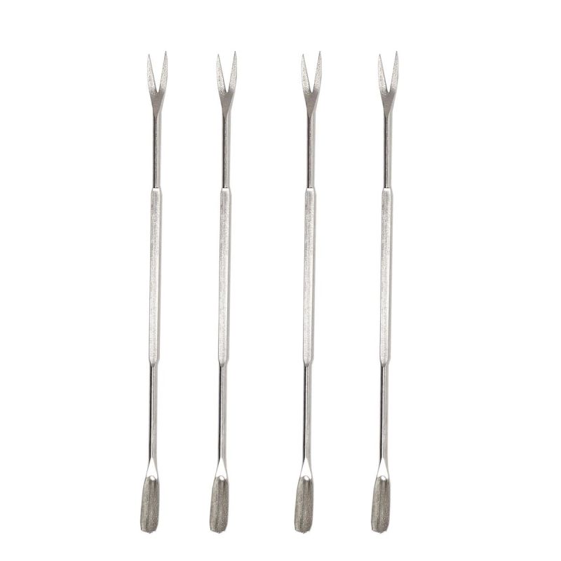 Set de 8 curettes à crustacés en acier inoxydable argenté