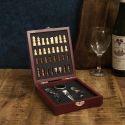 Coffret de vin 4 accessoires avec échiquier